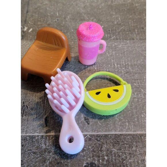 Chair purse brush cup doll accessory toy figure set - Picture 2 of 5